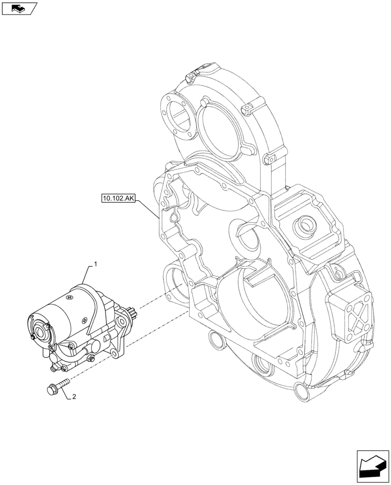 Схема запчастей Case IH F2CFP614A H001 - (55.201.AE) - STARTER MOTOR (55) - ELECTRICAL SYSTEMS