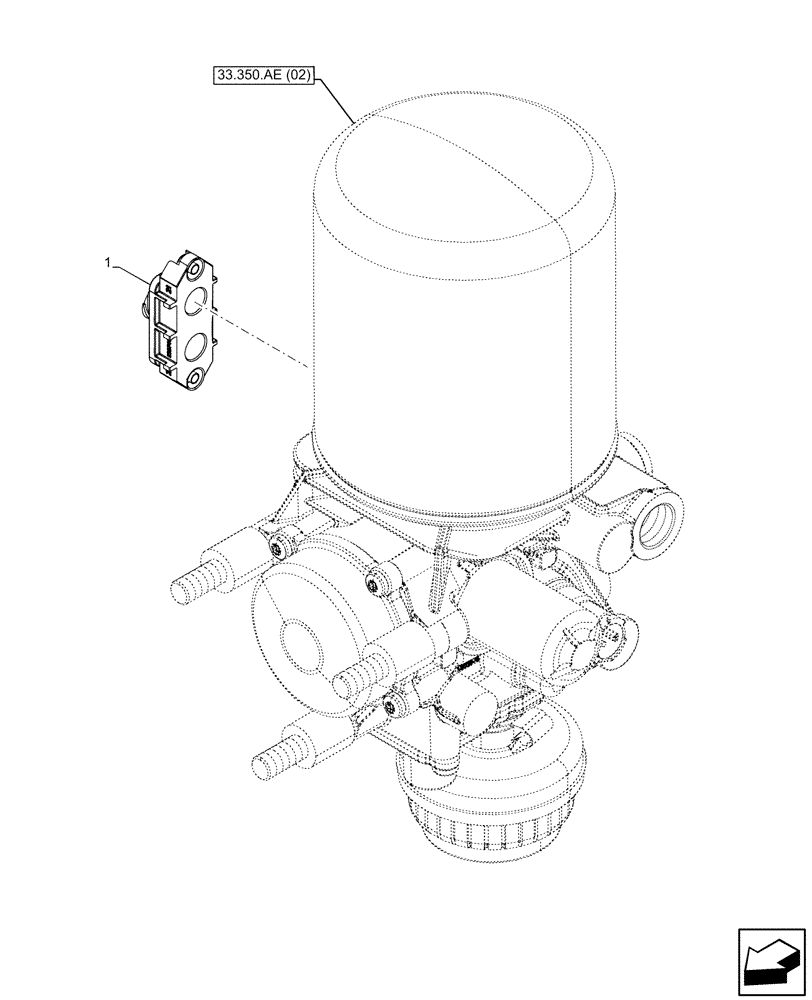 Схема запчастей Case IH PUMA 220 - (55.350.AC[01]) - VAR - 337479, 337480 - ANTILOCK BRAKING SYSTEM (ABS), SENSOR, AIR PRESSURE (55) - ELECTRICAL SYSTEMS