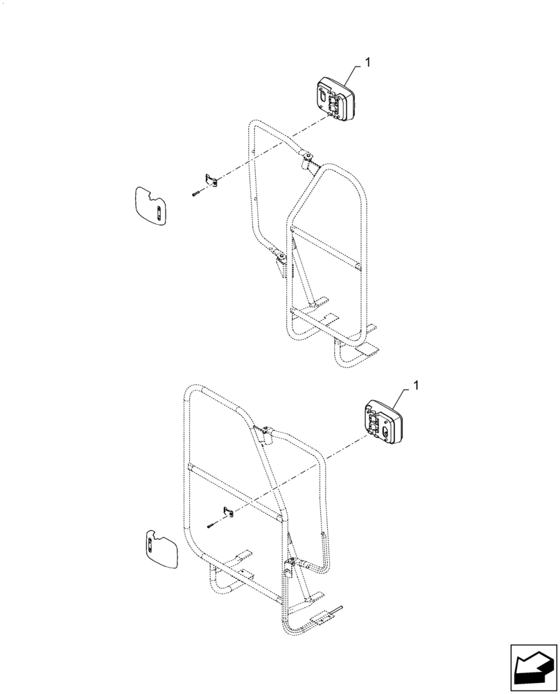 Схема запчастей Case IH WD2104 - (88.100.90[04]) - DIA KIT, REAR VIEW MIRROR (88) - ACCESSORIES