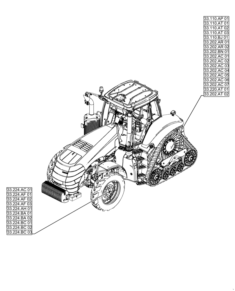 Схема запчастей Case IH MAGNUM 340 - (00.000.33[01]) - PICTORIAL INDEX - BRAKES & CONTROLS (00) - GENERAL & PICTORIAL INDEX