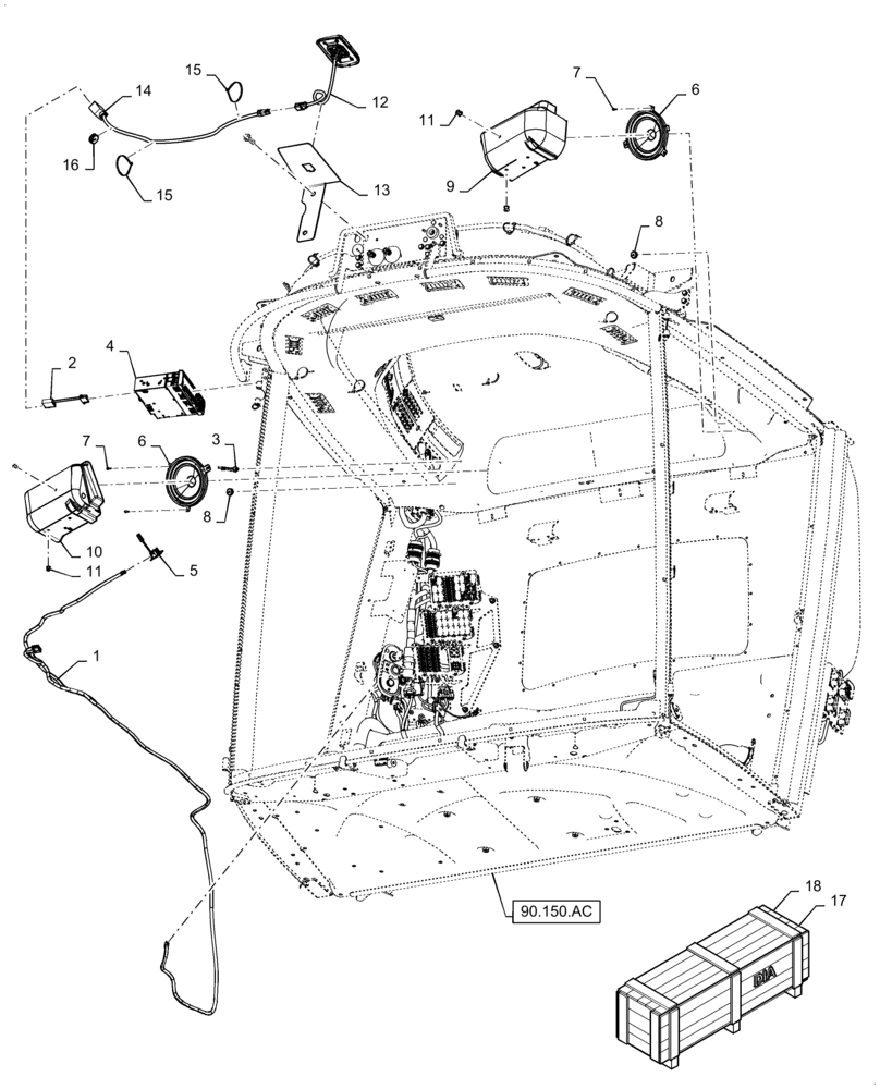 Схема запчастей Case IH 5140 - (55.512.AA[03]) - VAR - 425377 - RADIO, AM/FM/WB/BT/SAT (55) - ELECTRICAL SYSTEMS