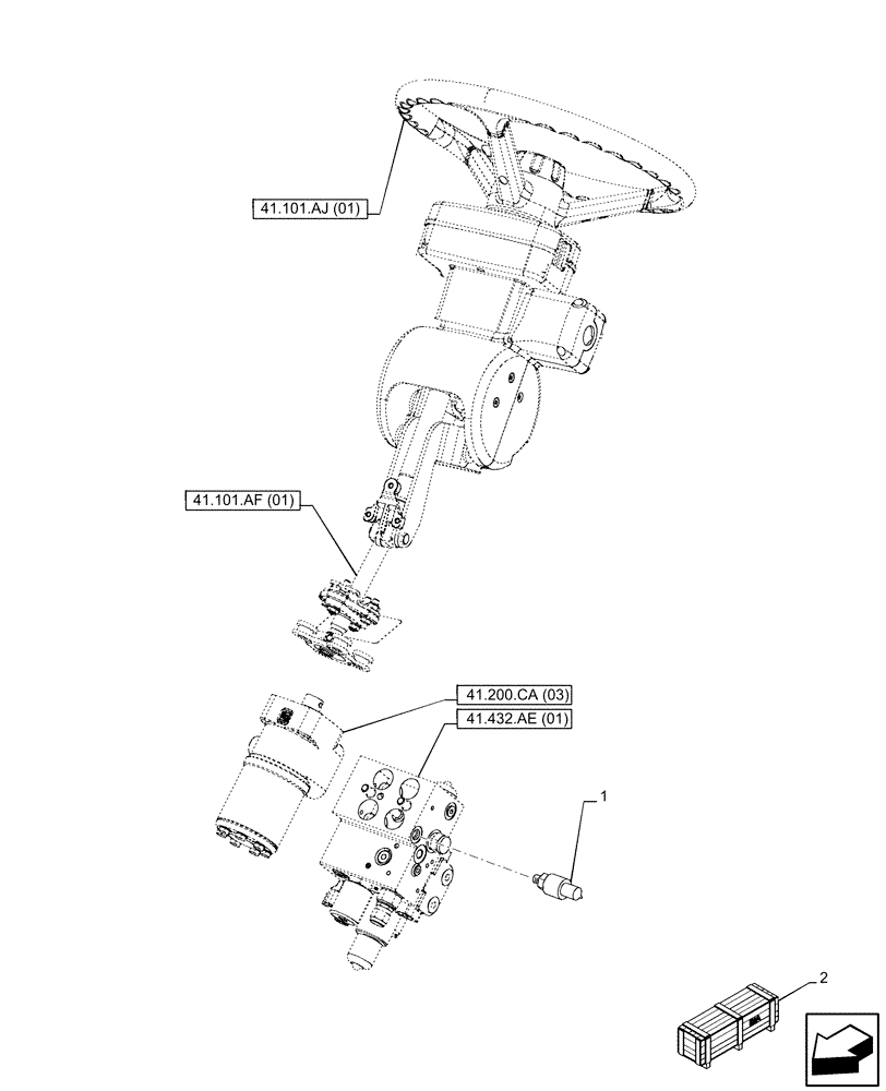 Схема запчастей Case IH PUMA 220 CVT - (55.680.AL) - VAR - 338321, 338322, 338326, 338327, 338330, 338332, 758802, 758803, 758804, 758805, 758806, 758807, 758871 - STEERING VALVE, COMPONENTS (55) - ELECTRICAL SYSTEMS