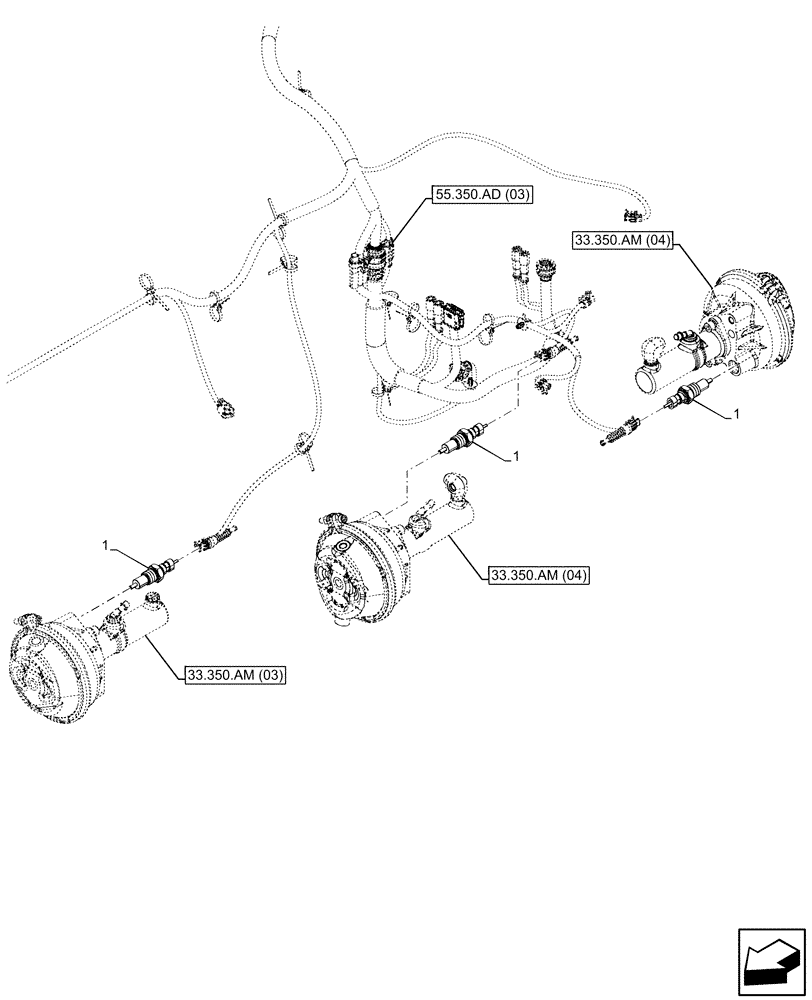 Схема запчастей Case IH PUMA 200 - (55.350.AC[03]) - VAR - 337479, 337480 - ANTILOCK BRAKING SYSTEM (ABS), SENSOR, OIL PRESSURE (55) - ELECTRICAL SYSTEMS