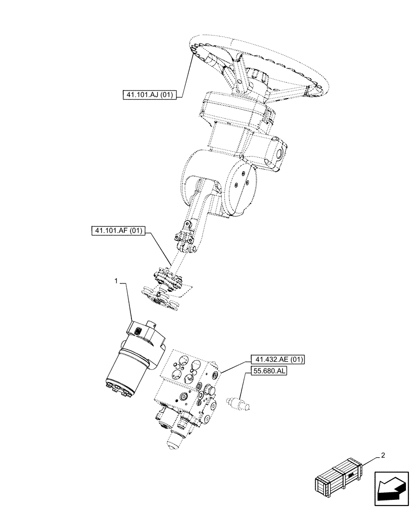 Схема запчастей Case IH PUMA 185 CVT - (41.200.CA[03]) - VAR - 338321, 338322, 338326, 338327, 338330, 338332, 758802, 758803, 758804, 758805, 758806, 758807, 758871 - STEERING CONTROL VALVE, AUTOGUIDANCE (41) - STEERING