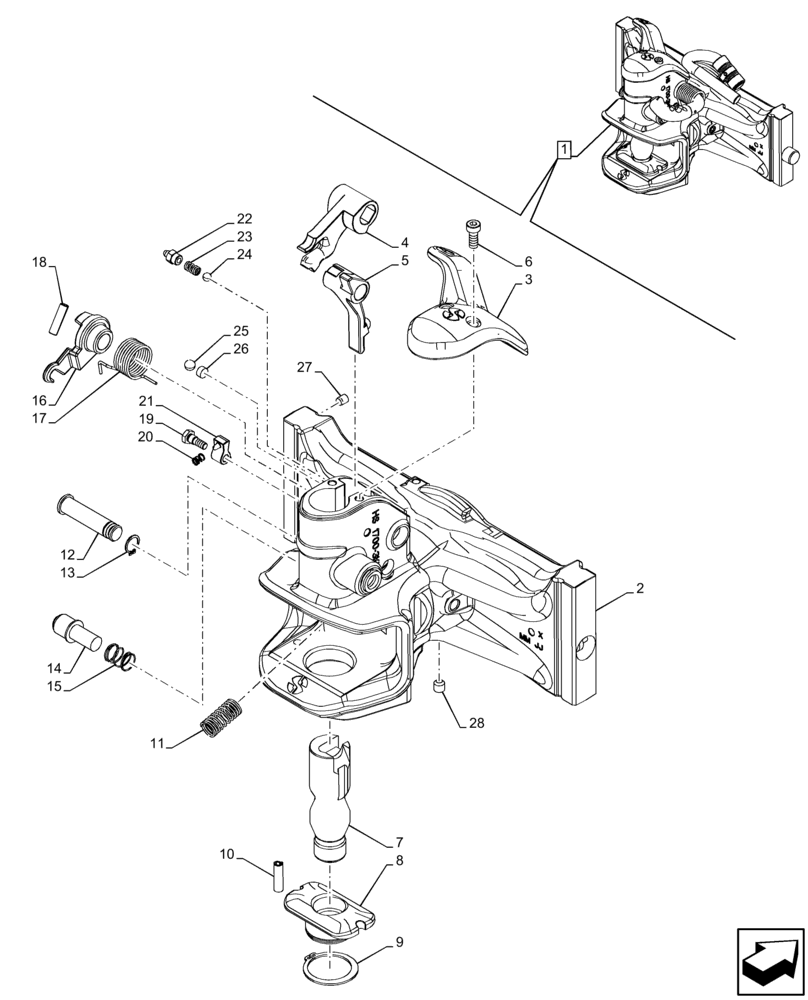 Схема запчастей Case IH PUMA 165 CVT - (37.100.AF[02]) - VAR - 758651, 758652, 758653, 758654 - TRAILER HITCH (37) - HITCHES, DRAWBARS & IMPLEMENT COUPLINGS