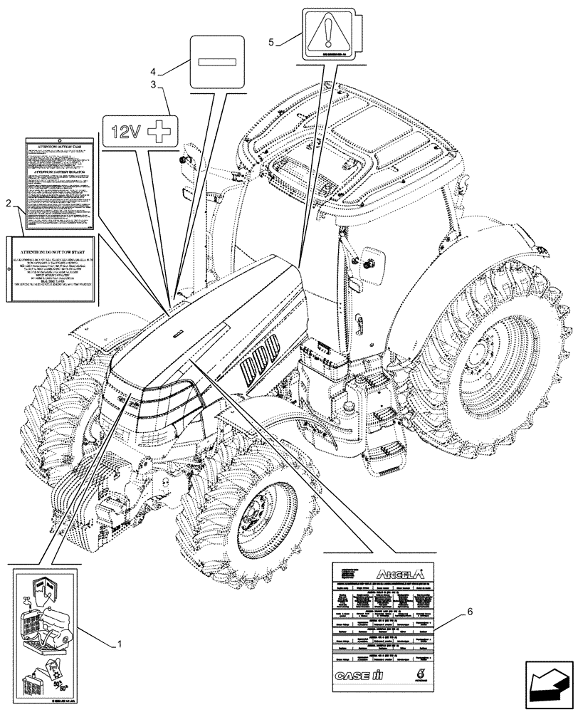 Схема запчастей Case IH PUMA 220 CVT - (90.108.AA[15]) - DECAL, CONTROLS (EU) (90) - PLATFORM, CAB, BODYWORK AND DECALS