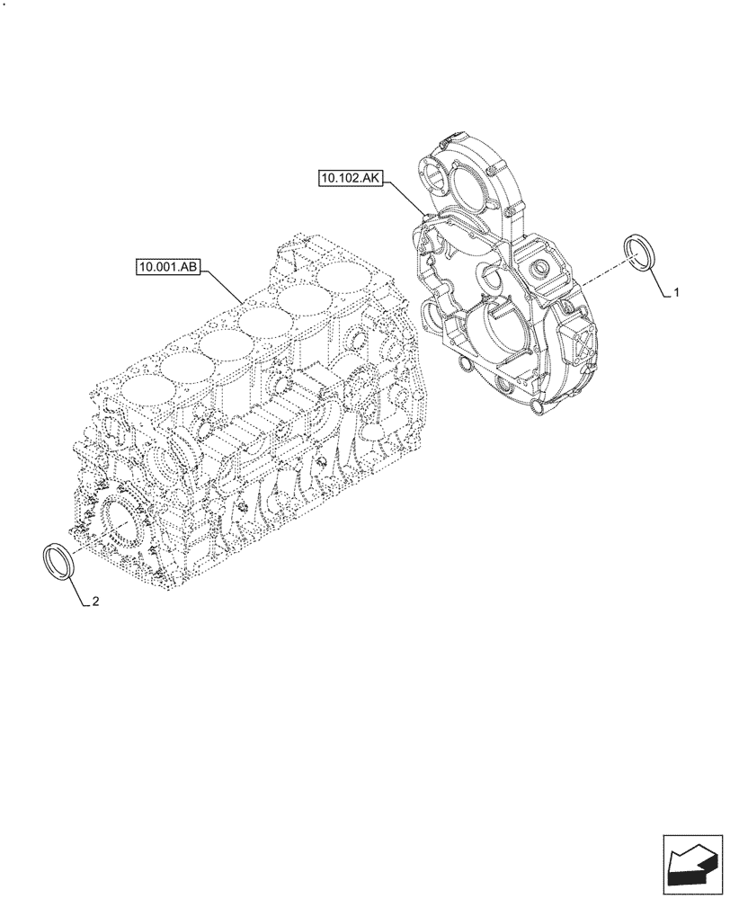 Схема запчастей Case IH F2CFP614C H003 - (10.103.AL) - CRANKSHAFT, SEAL (10) - ENGINE