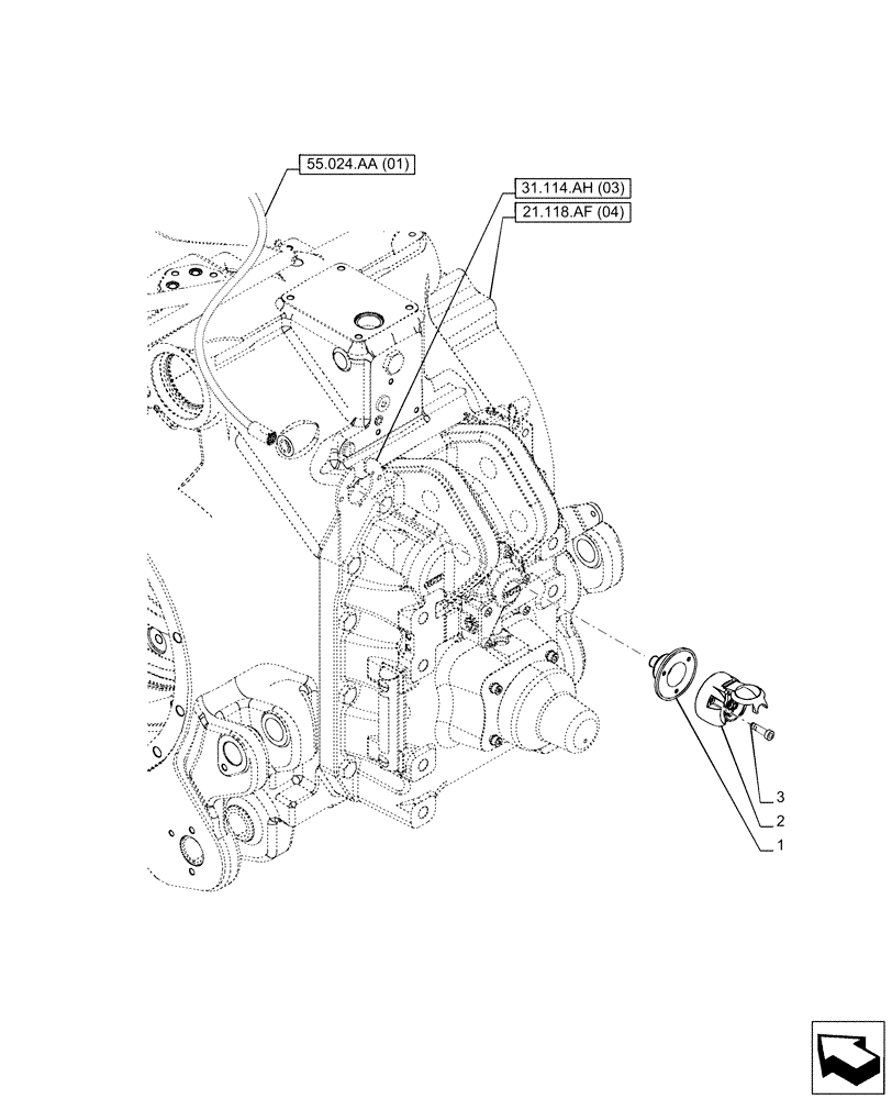 Схема запчастей Case IH PUMA 220 - (55.510.BM[01]) - POWER SOCKET (EU) (55) - ELECTRICAL SYSTEMS