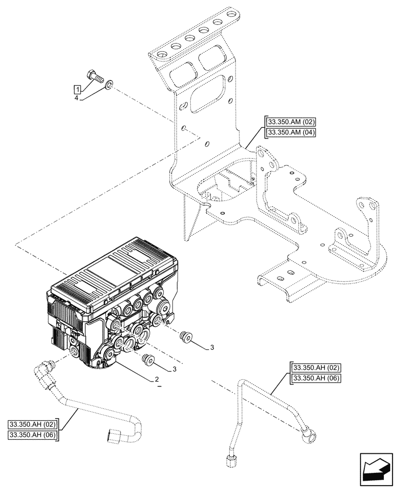 Схема запчастей Case IH PUMA 220 - (55.350.AF[01]) - VAR - 337479, 337480 - ANTILOCK BRAKING SYSTEM (ABS), ELECTRONIC BRAKE MODULE (EBM) (55) - ELECTRICAL SYSTEMS