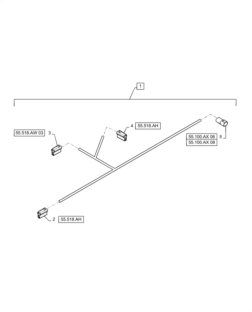 Схема запчастей Case IH STEIGER 370 - (55.518.BL[03]) - WINDSHIELD WASHER HARNESS, ASN ZFF308001 (55) - ELECTRICAL SYSTEMS