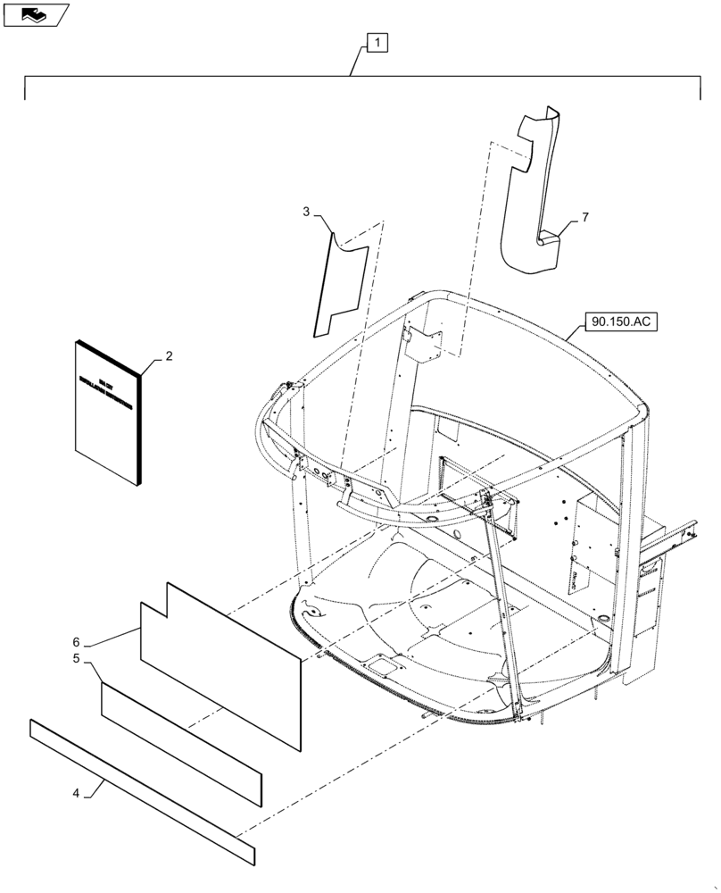 Схема запчастей Case IH WD1204 - (88.100.90[02]) - DIA KIT, CAB NOISE REDUCTION (88) - ACCESSORIES