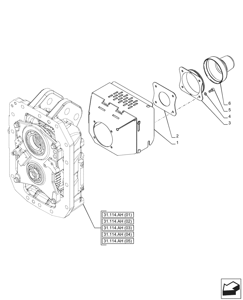 Схема запчастей Case IH PUMA 220 CVT - (31.119.AH[08]) - VAR - 338034, 338035, 338967, 338968, 391173, 758100, 758101, 758102, 758103, 758113, 758651, 758652, 758653, 758654, 758655, 758656, 758657, 758658 - PTO, HOUSING & COVERS (31) - IMPLEMENT POWER TA