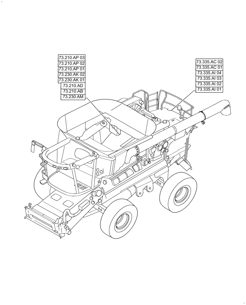 Схема запчастей Case IH AF4088 - (73.000.00) - SECTION INDEX - RESIDUE HANDLING (73) - RESIDUE HANDLING
