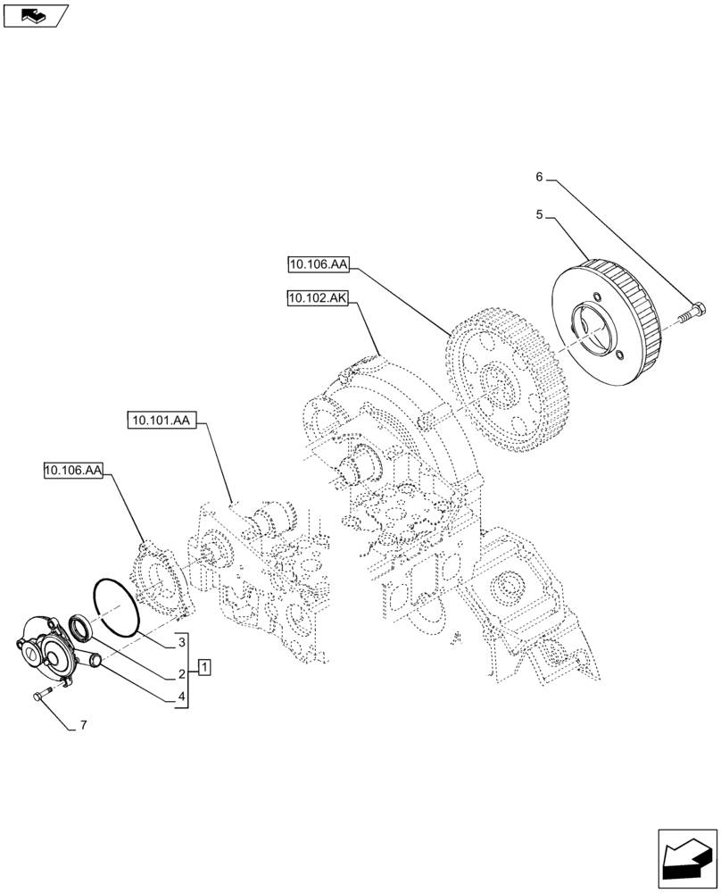 Схема запчастей Case IH F2CFP613A H004 - (10.304.AP) - ENGINE, VENT (10) - ENGINE