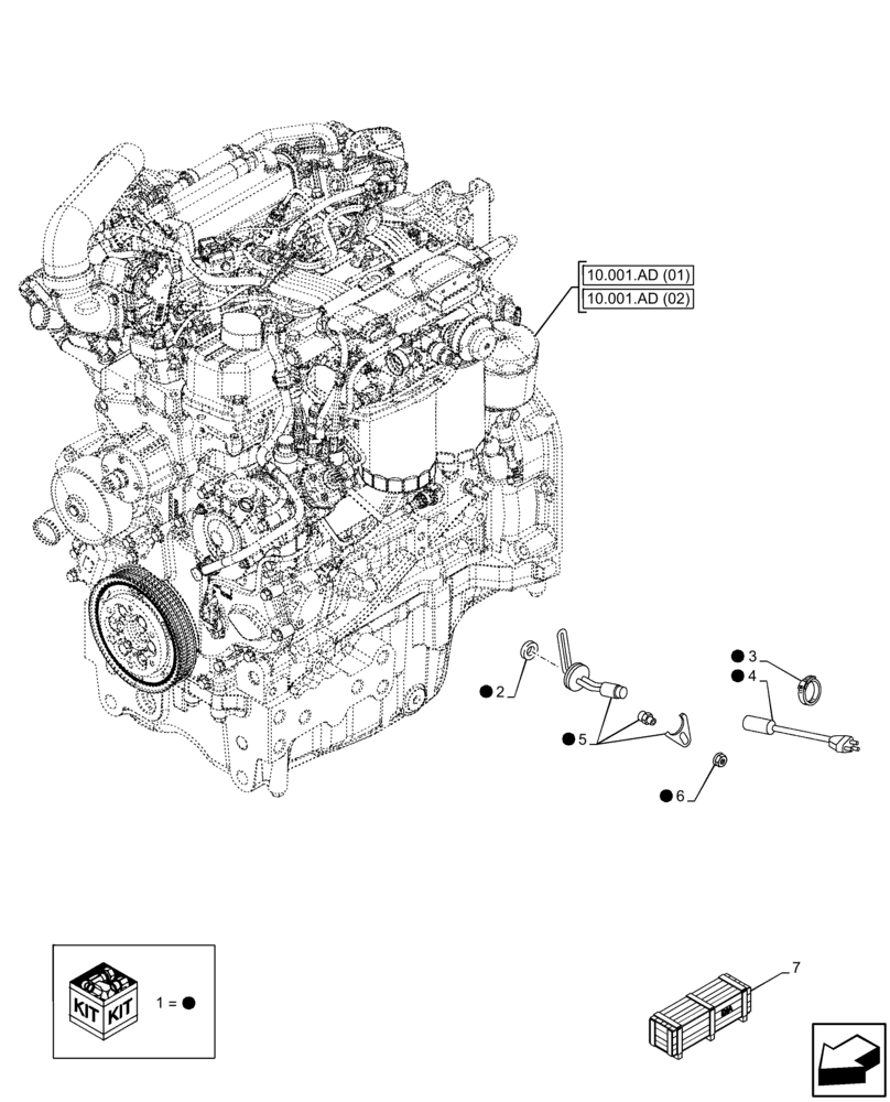 Схема запчастей Case IH FARMALL 120C - (88.100.55[02]) - DIA KIT, WATER TEMPERATURE SENDER (88) - ACCESSORIES