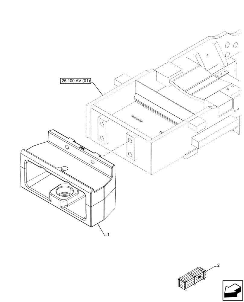 Схема запчастей Case IH FARMALL 100C - (88.100.39[01]) - DIA KIT, WEIGHT CARRIER, FRONT (60 KG) (88) - ACCESSORIES