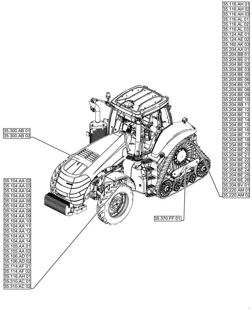 Схема запчастей Case IH MAGNUM 340 - (00.000.35[01]) - PICTORIAL INDEX - HYDRAULIC SYSTEMS (00) - GENERAL & PICTORIAL INDEX