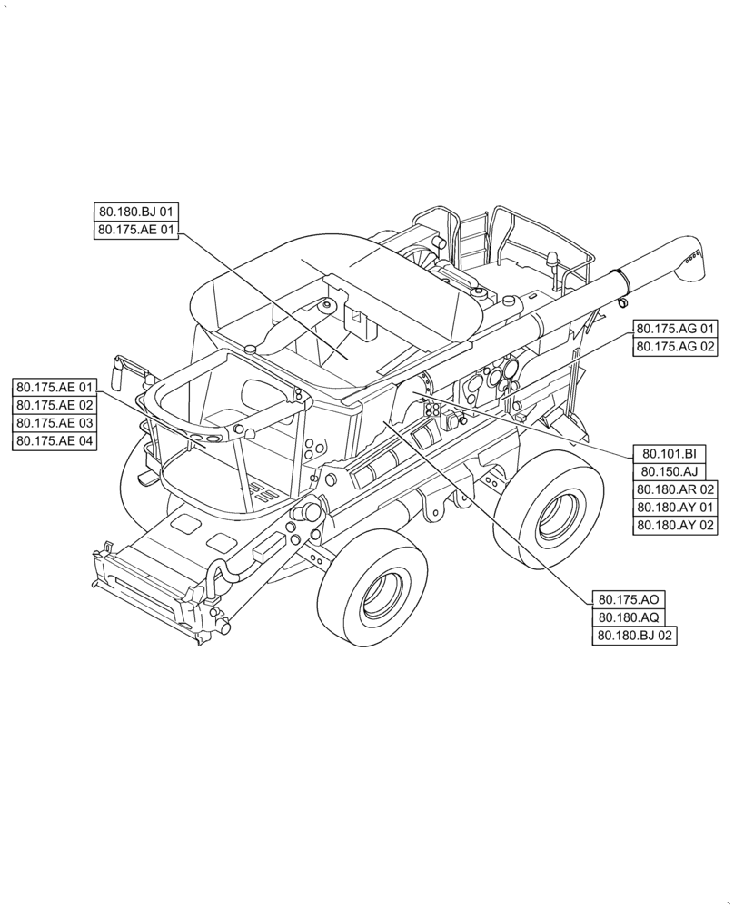 Схема запчастей Case IH AF4088 - (80.000.00[01]) - SECTION INDEX - CROP STORAGE/UNLOADING (80) - CROP STORAGE/UNLOADING