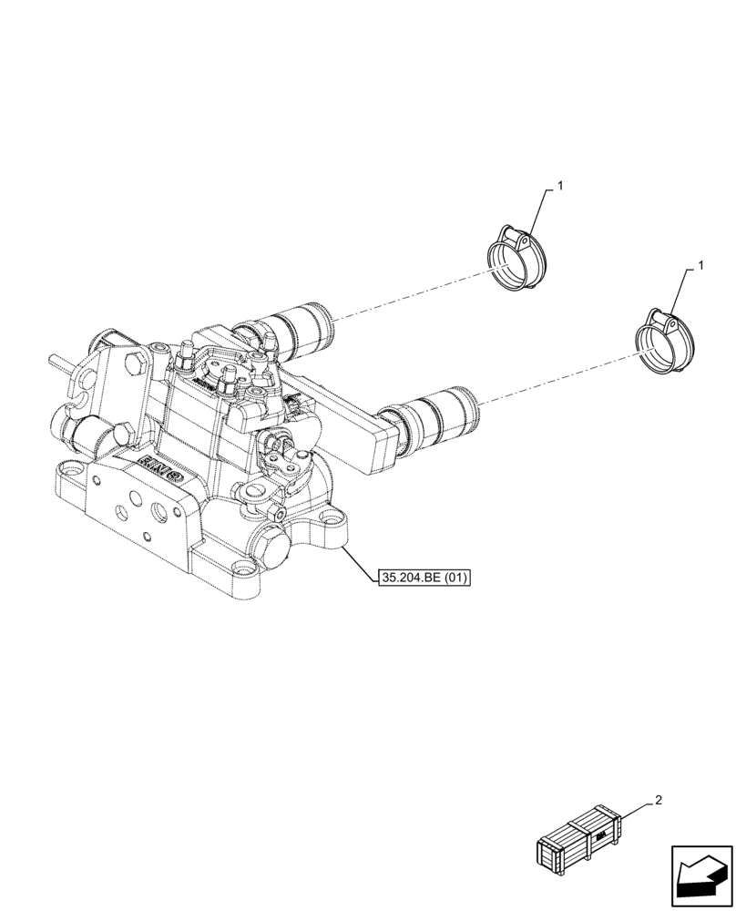 Схема запчастей Case IH FARMALL 120C - (88.100.35[03]) - DIA KIT, 2ND REMOTE CONTROL VALVE, PUSH-PULL COUPLING (88) - ACCESSORIES