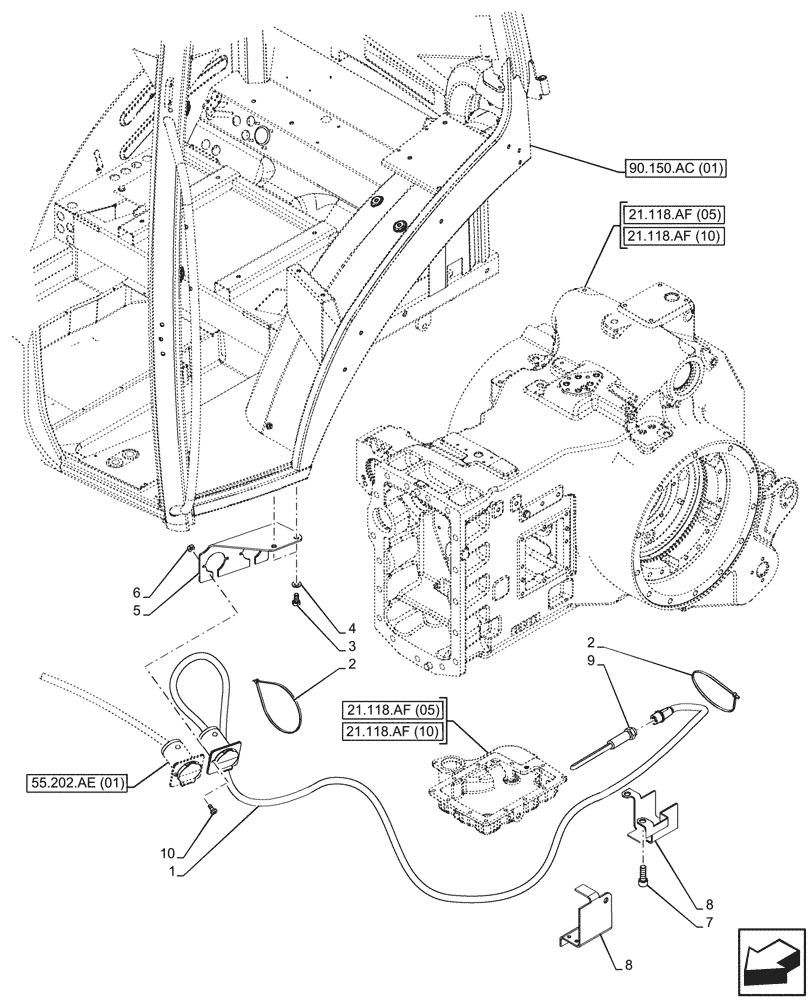 Схема запчастей Case IH PUMA 185 CVT - (21.118.AJ[01]) - VAR - 758007 - TRANSMISSION OIL, HEATER (110V) (21) - TRANSMISSION