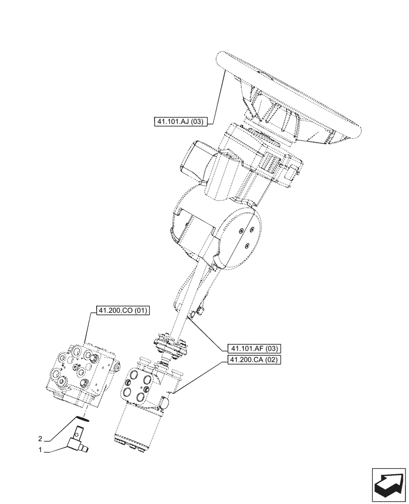 Схема запчастей Case IH PUMA 220 - (55.047.AI) - VAR - 338321, 338322, 338326, 338327, 338330, 338332, 758802, 758803, 758804, 758805, 758806, 758807, 758871 - FAST STEERING, SENSOR (55) - ELECTRICAL SYSTEMS