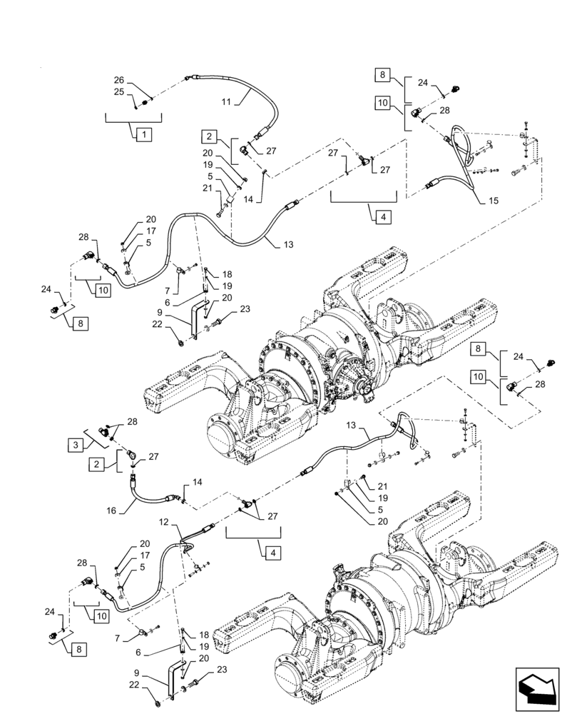 Схема запчастей Case IH QUADTRAC 540 - (48.134.AJ[02]) - TRACK ASSY TENSIONER LINES, ASN ZFF304745 (48) - TRACKS & TRACK SUSPENSION