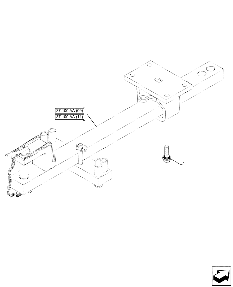 Схема запчастей Case IH PUMA 220 CVT - (37.100.AA[13]) - VAR - 758652, 758654, 758656, 758658, 758862, 758938 - DRAWBAR (37) - HITCHES, DRAWBARS & IMPLEMENT COUPLINGS