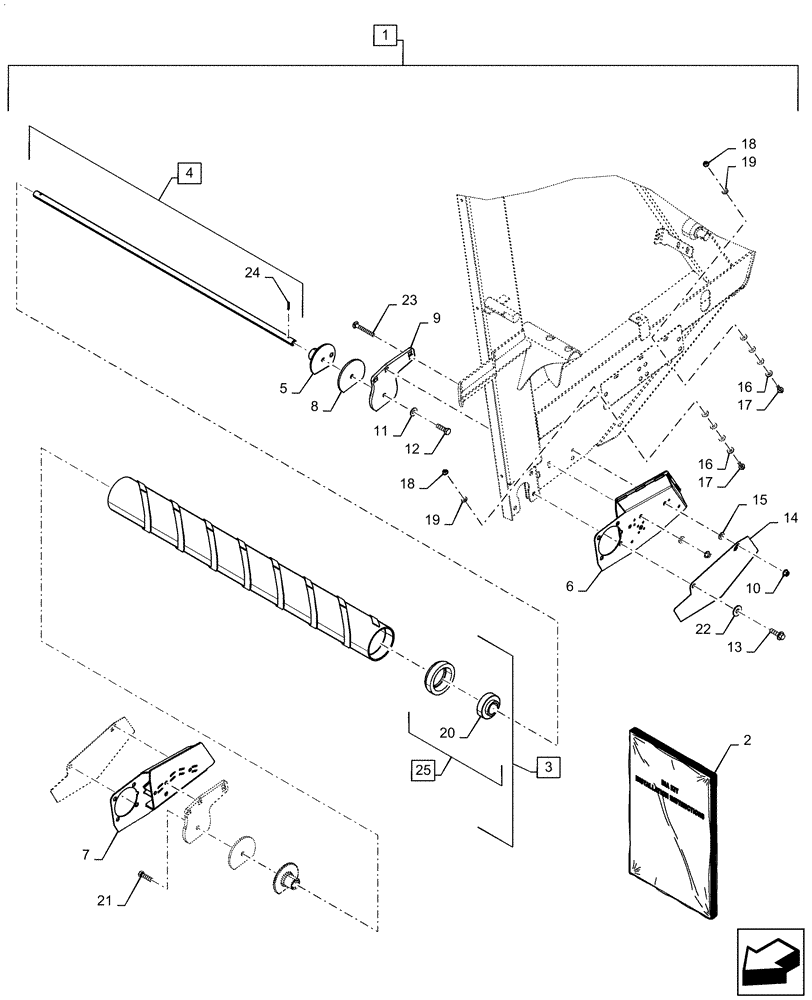 Схема запчастей Case IH RB455 - (88.100.62[11]) - DIA KIT, TAILGATE CHOPPING ROLL (88) - ACCESSORIES