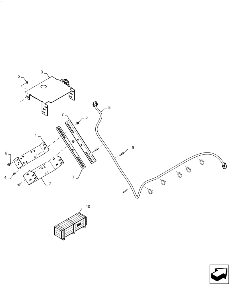 Схема запчастей Case IH 6140 - (55.911.AB[04]) - VAR - 425144 - GPS RECEIVER GRAIN TANK MOUNTING (55) - ELECTRICAL SYSTEMS