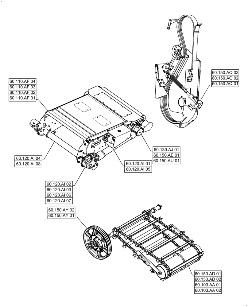 Схема запчастей Case IH AF4088 - (60.000.00) - SECTION INDEX - PRODUCT FEEDING (60) - PRODUCT FEEDING