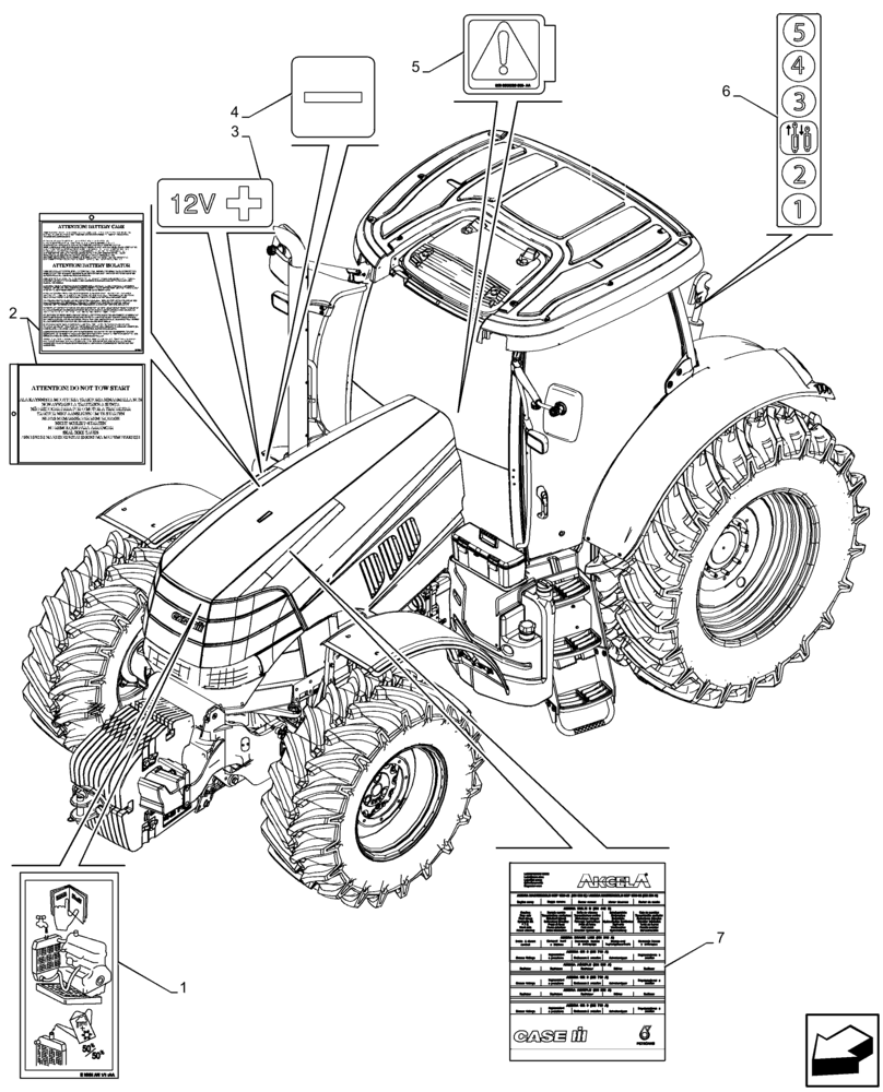 Схема запчастей Case IH PUMA 150 - (90.108.AA[18]) - DECAL, CONTROLS (EU) (90) - PLATFORM, CAB, BODYWORK AND DECALS