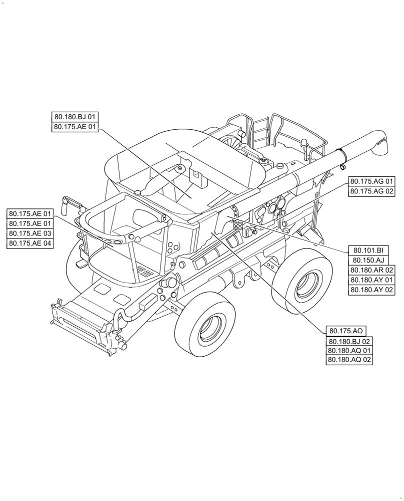 Схема запчастей Case IH AF4088 - (80.000.00[01]) - SECTION INDEX - CROP STORAGE/UNLOADING (80) - CROP STORAGE/UNLOADING
