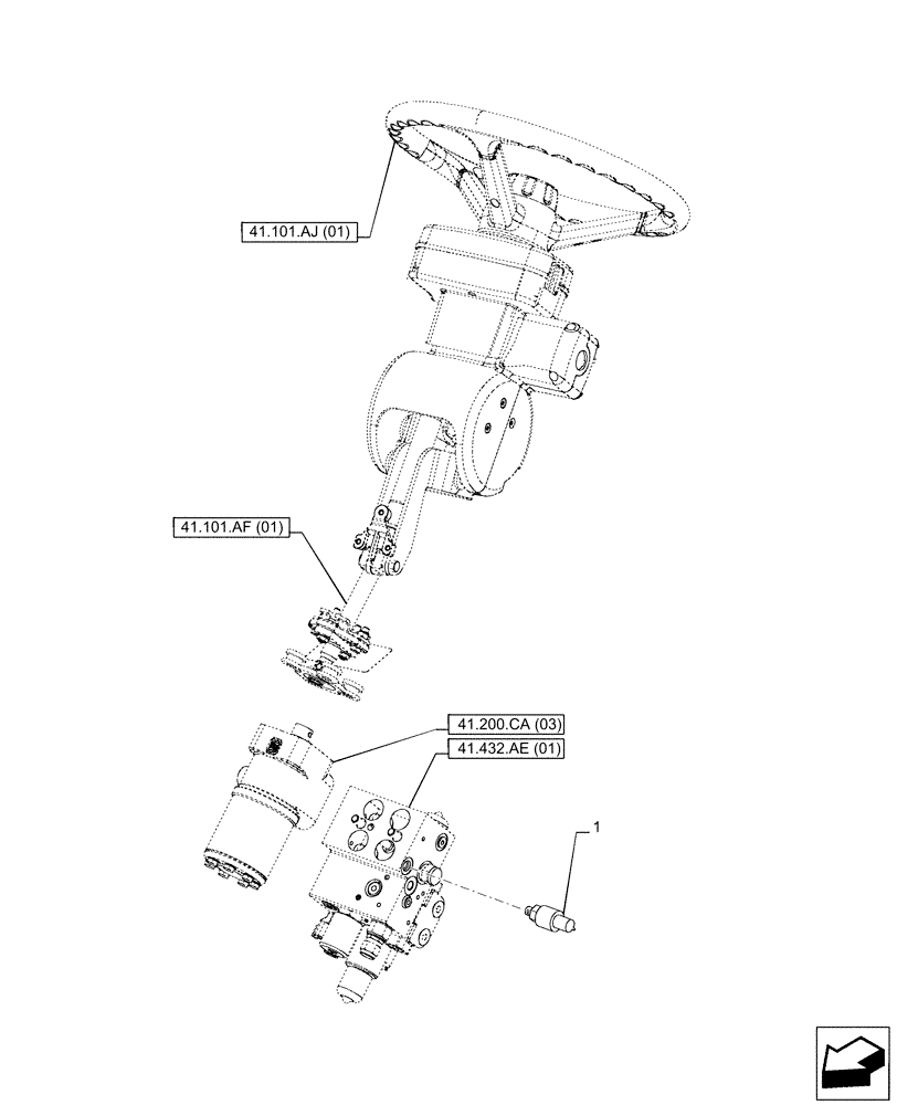 Схема запчастей Case IH PUMA 165 CVT - (55.680.AL) - VAR - 758802, 758803, 758804, 758805, 758806, 758807, 758871 - STEERING VALVE, COMPONENTS (55) - ELECTRICAL SYSTEMS