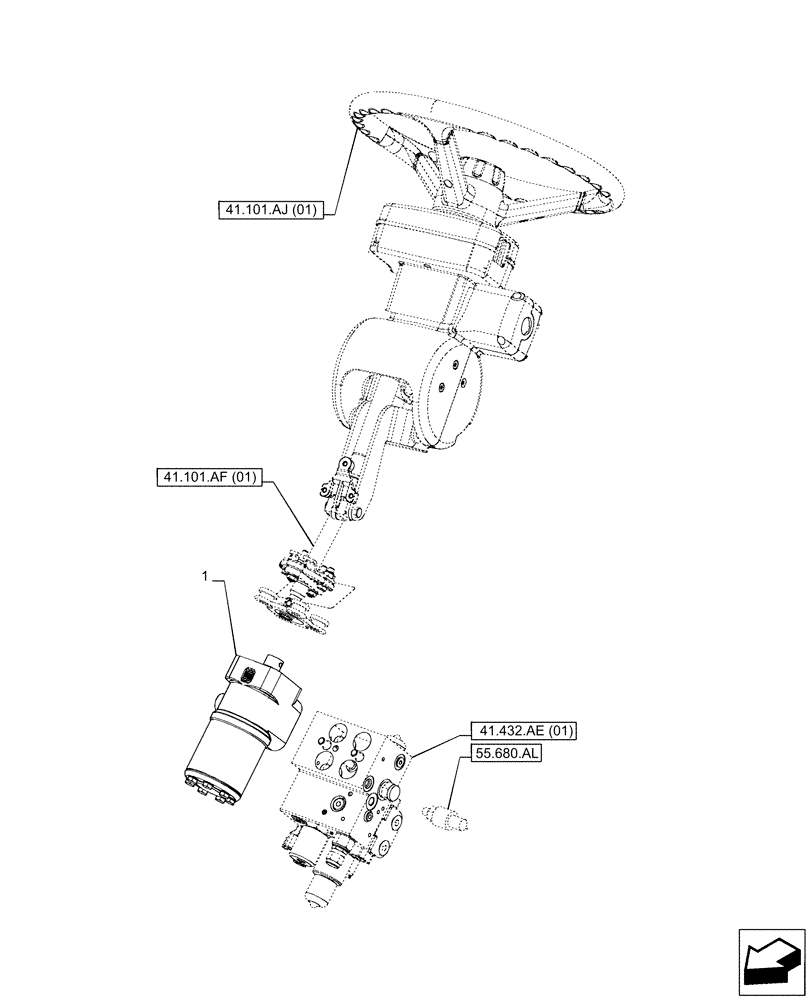 Схема запчастей Case IH PUMA 165 - (41.200.CA[03]) - VAR - 758802, 758803, 758804, 758805, 758806, 758807, 758871 - STEERING CONTROL VALVE, AUTOGUIDANCE (41) - STEERING