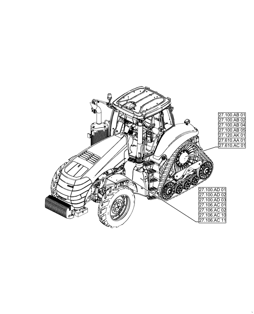 Схема запчастей Case IH MAGNUM 310 - (27.000.00[01]) - PICTORIAL INDEX - REAR AXLE SYSTEM (27) - REAR AXLE SYSTEM
