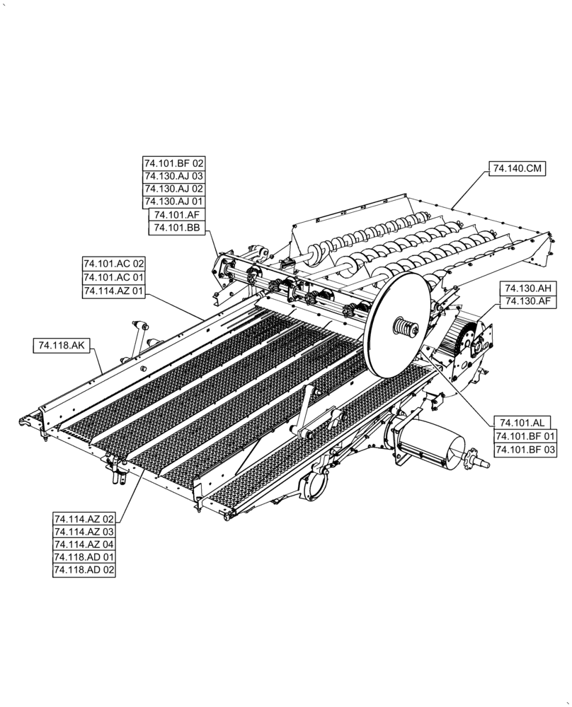 Схема запчастей Case IH AF4088 - (74.000.00[01]) - SECTION INDEX - CLEANING (74) - CLEANING