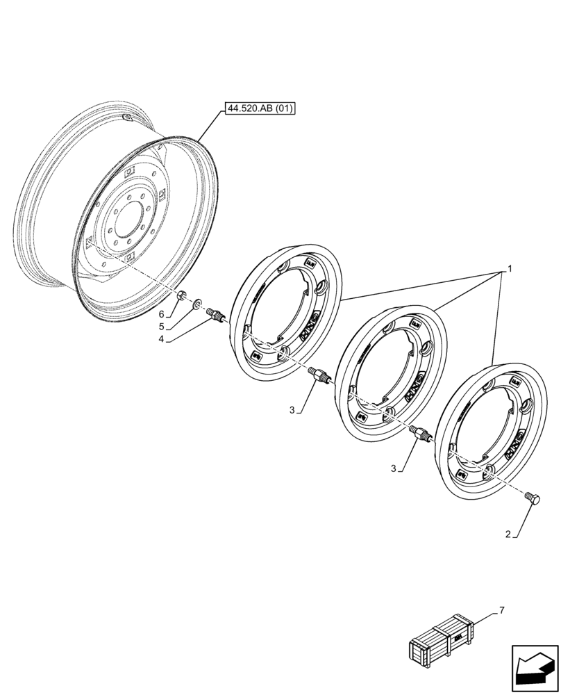 Схема запчастей Case IH FARMALL 90C - (88.100.39[02]) - DIA KIT, WHEEL WEIGHT, REAR (6 X 32 KG) (88) - ACCESSORIES