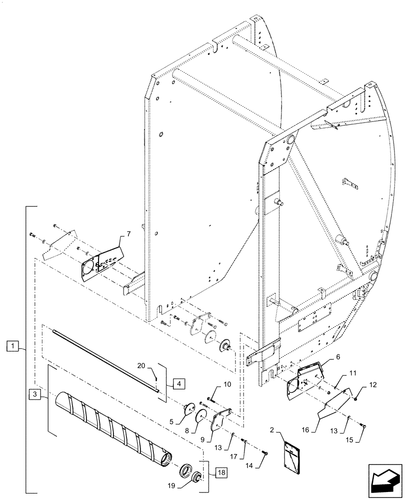 Схема запчастей Case IH RB465 - (88.100.62[12]) - DIA KIT, TAILGATE CHOPPING ROLL (88) - ACCESSORIES