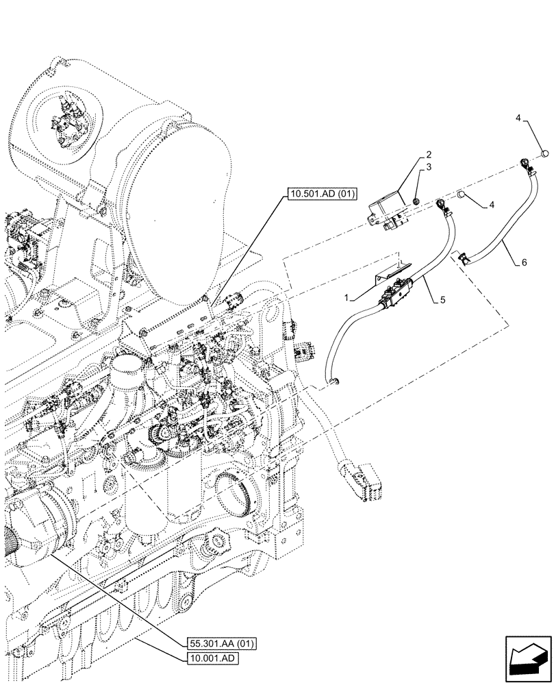 Схема запчастей Case IH PUMA 185 - (55.202.AC) - GRID HEATER, RELAY, HARNESS (55) - ELECTRICAL SYSTEMS