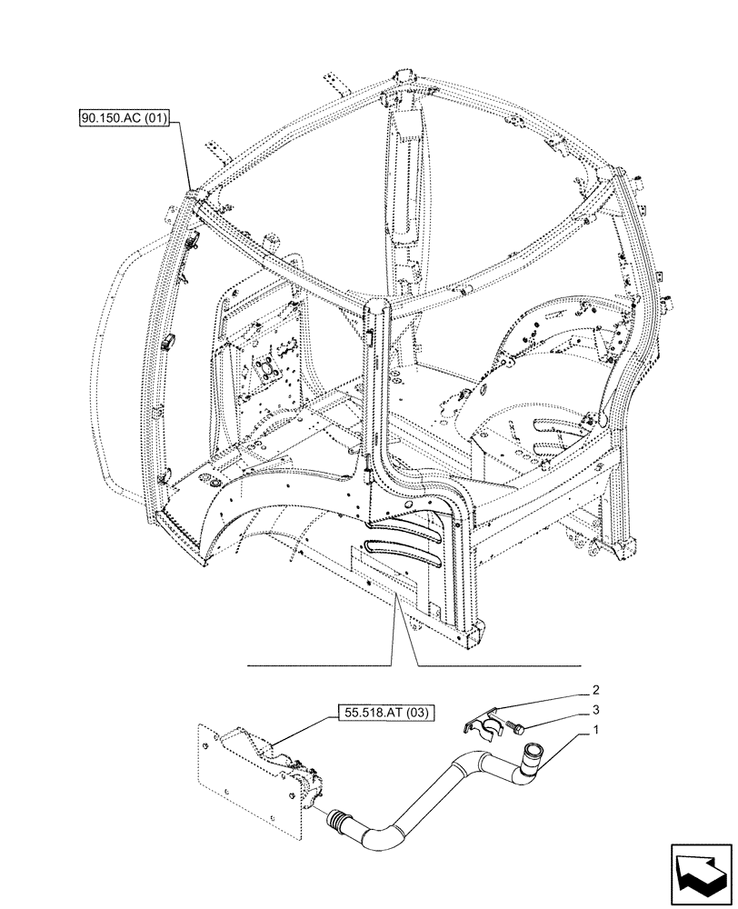 Схема запчастей Case IH PUMA 185 - (55.518.AT[02]) - VAR - 391147, 391148, 758034 - WINDSHIELD WASHER , RESERVOIR (55) - ELECTRICAL SYSTEMS