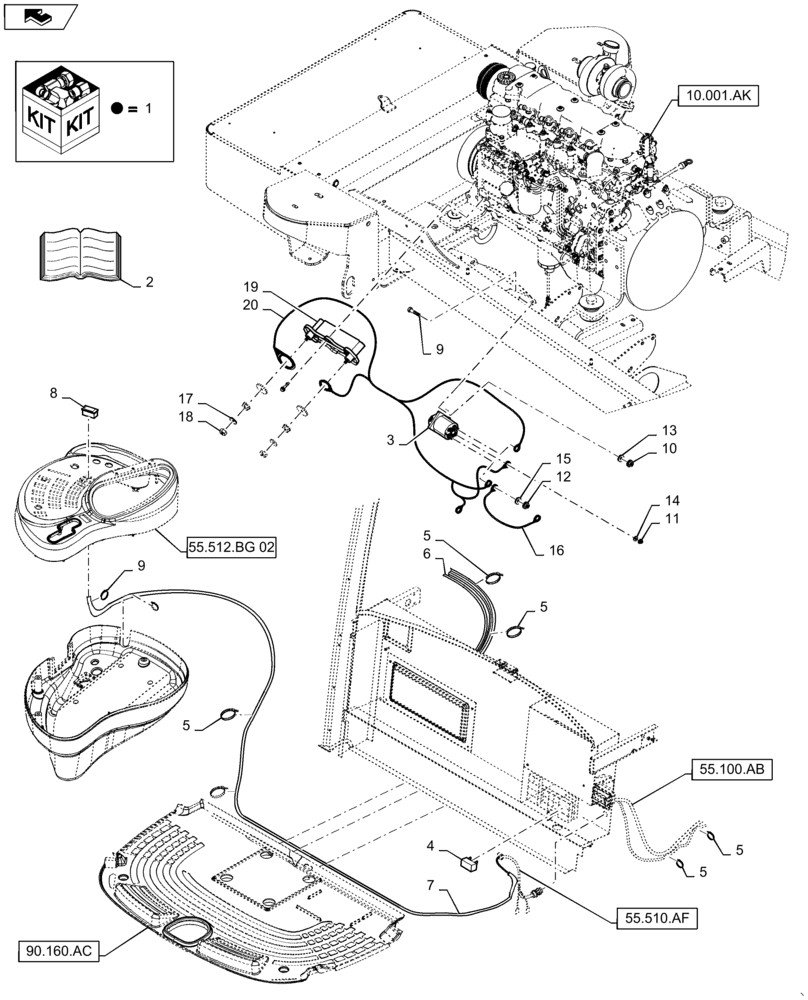 Схема запчастей Case IH WD1904 - (88.100.10[03]) - DIA KIT, 6 CYLINDER COLD START (88) - ACCESSORIES