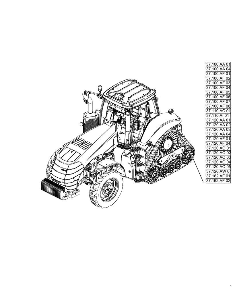 Схема запчастей Case IH MAGNUM 340 - (00.000.37[01]) - PICTORIAL INDEX - HITCHES, DRAWBARS AND IMPLEMENT COUPLINGS (00) - GENERAL & PICTORIAL INDEX