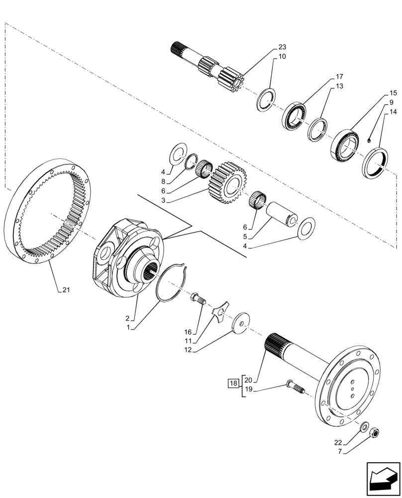 Схема запчастей Case IH PUMA 185 CVT - (27.120.AF[05]) - VAR - 391158 - REAR AXLE, FINAL DRIVE, SHAFT, PLANETARY GEAR (27) - REAR AXLE SYSTEM