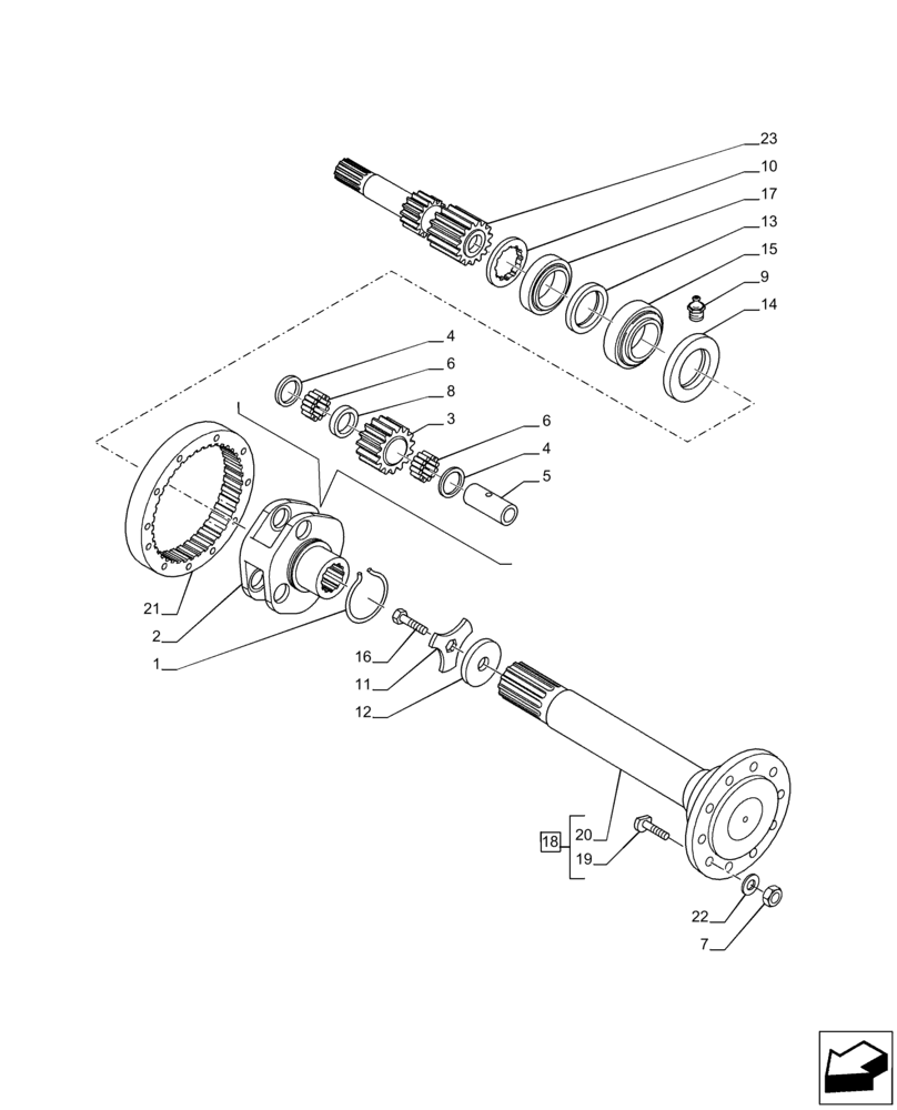 Схема запчастей Case IH PUMA 220 - (27.120.AF[01]) - VAR - 391158 - REAR AXLE, FINAL DRIVE, SHAFT, PLANETARY GEAR (27) - REAR AXLE SYSTEM