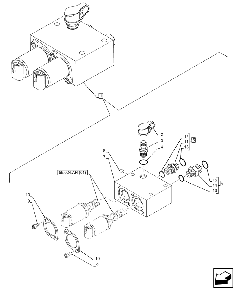 Схема запчастей Case IH PUMA 150 - (21.105.AI[02]) - VAR - 391351, 758011, 758012, 758013, 758014, 758015, 758018, 758019, 758020, 758021 - VALVE, LUBRIFICATION (21) - TRANSMISSION