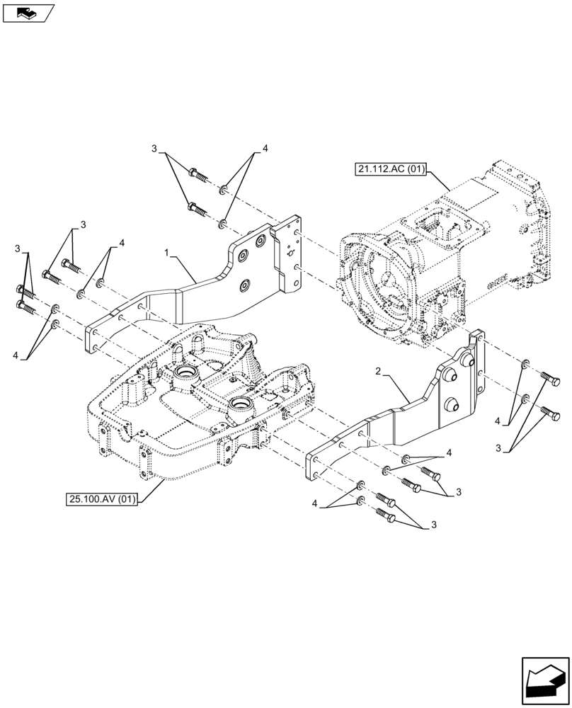 Схема запчастей Case IH FARMALL 115U - (82.100.AK[03]) - VAR - 744713 - LOADER READY NAR - NA (82) - FRONT LOADER & BUCKET