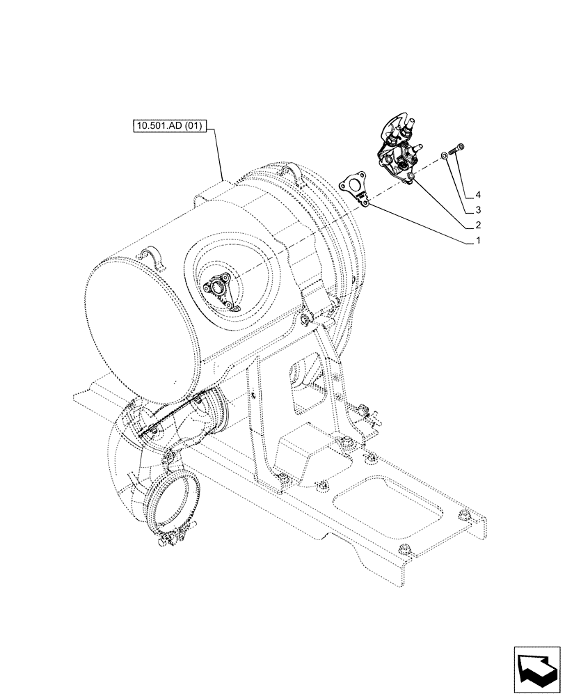 Схема запчастей Case IH PUMA 150 CVT - (55.988.AM[01]) - VAR - 391130, 392753, 758000 - SELECTIVE CATALYTIC REDUCTION (SCR) DOSING MODULE (55) - ELECTRICAL SYSTEMS