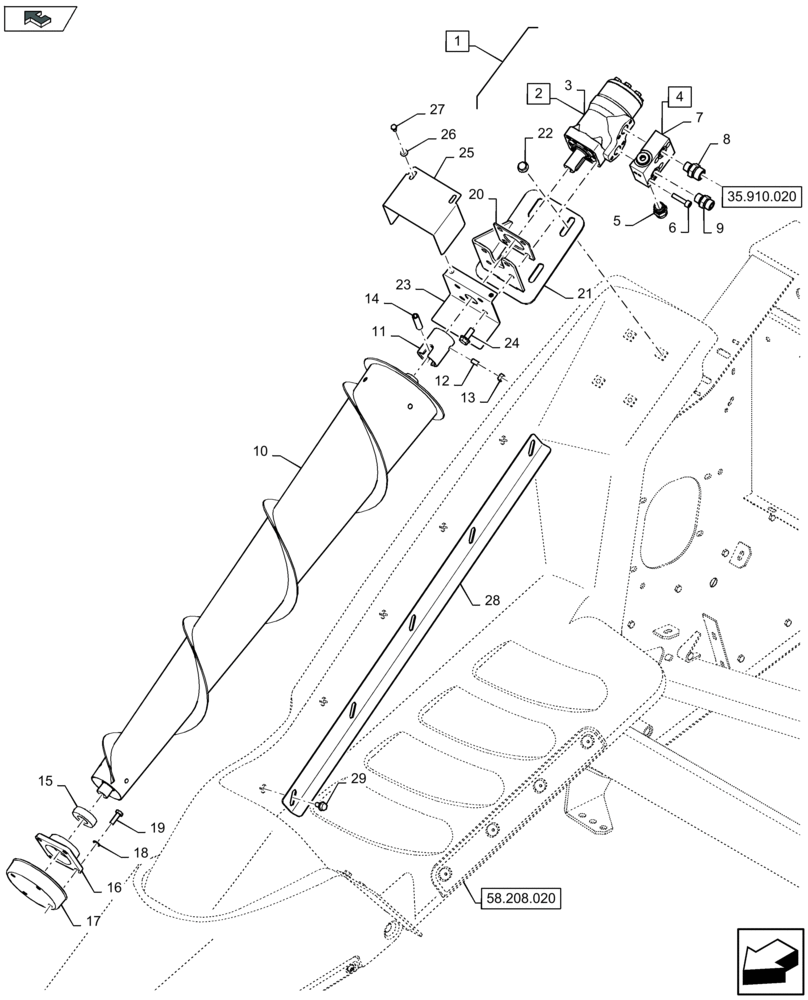 Схема запчастей Case IH 4412F-30 - (35.910.015) - HYDRAULIC SIDE DIVIDER WITH DAN-FOSS MOTOR ONLY, LH & RH (35) - HYDRAULIC SYSTEMS