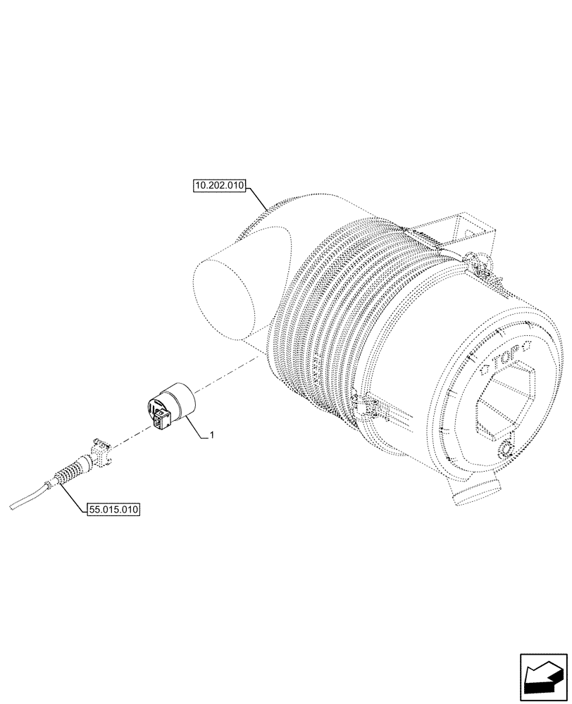 Схема запчастей Case IH FARMALL 120U - (55.014.010) - VAR - 390200 - AIR CLEANER, SENSOR (55) - ELECTRICAL SYSTEMS