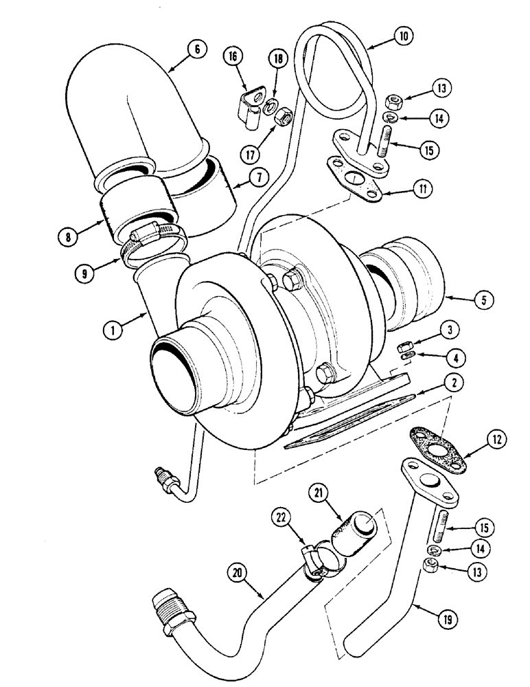 Схема запчастей Case IH 1494 - (2-016) - TURBOCHARGER (02) - ENGINE